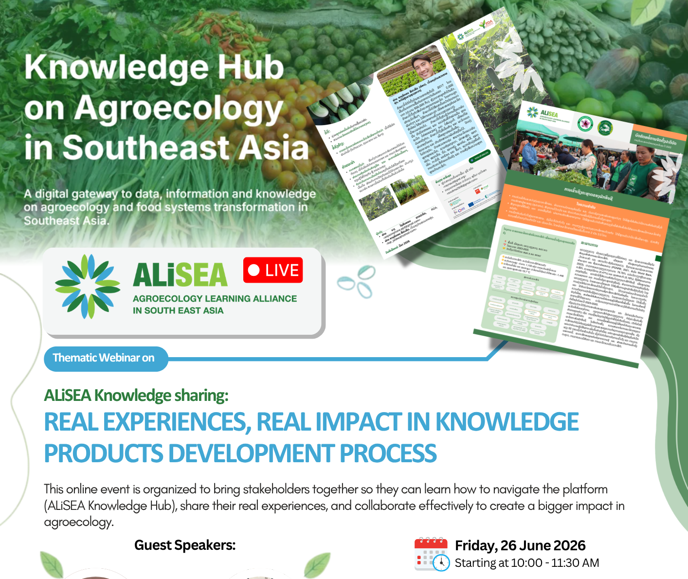 Thematic Webinar on Knowledge Products, Real Experiences sharing