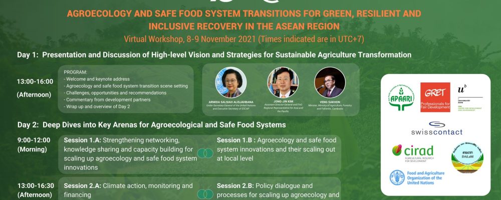 Agro-ecological and safe food transitions for green, resilient and inclusive recovery in the ASEAN region, 08 – 09 November 2021