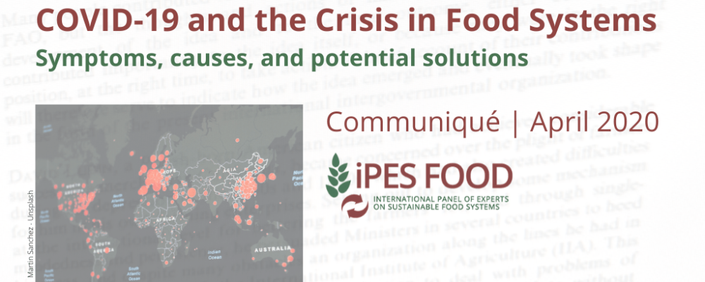 Relevant articles addressing the relationship between COVID19 crisis and the need to transition towards sustainable food systems