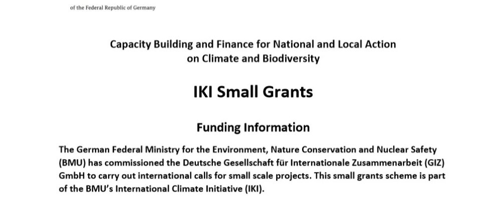 IKI Small Grants “Capacity Building and Finance for National and Local Action on Climate and Biodiversity”