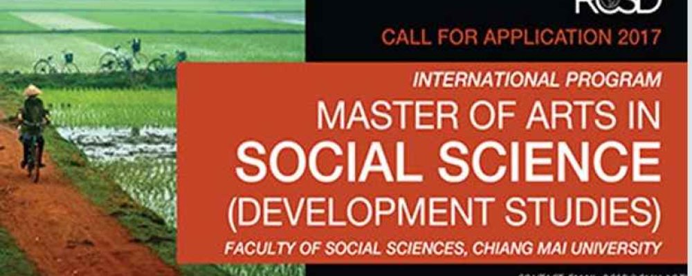 Call for applications for Master of Arts in Social Sciences (Development Studies), Chiang Mai University, Thailand
