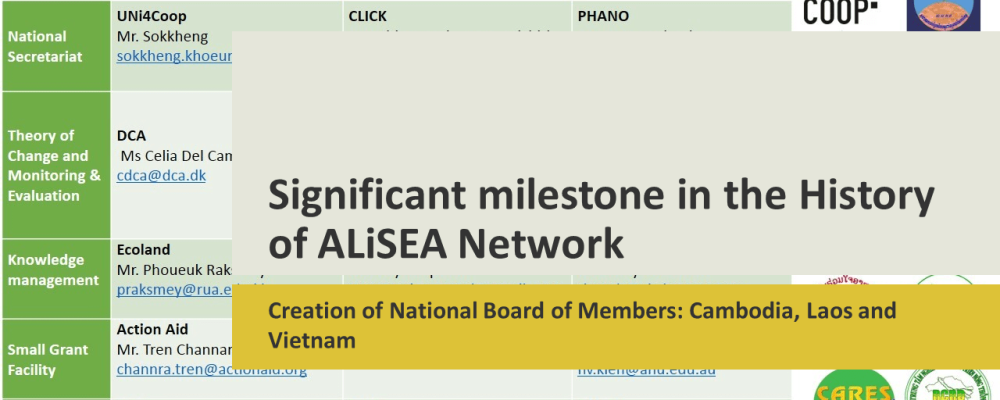 Significant milestone in the History of ALiSEA Network – Creation of National Board of Members: Cambodia, Laos and Vietnam